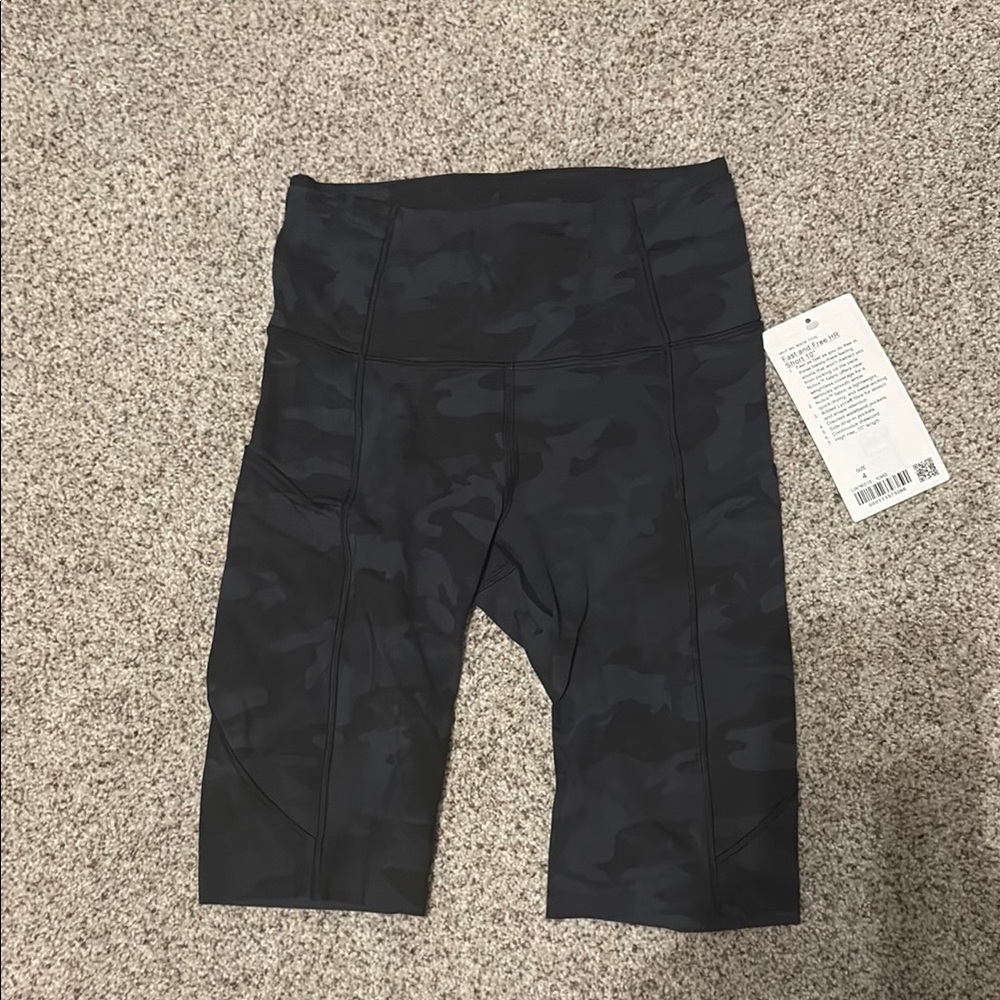 Black Camo Biker Shorts